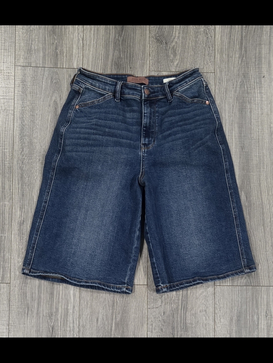 Judy Blue Pants - Judy Blue High Waist Jort Denim Shorts Womens Dark Wash Bermuda Stretch. #438